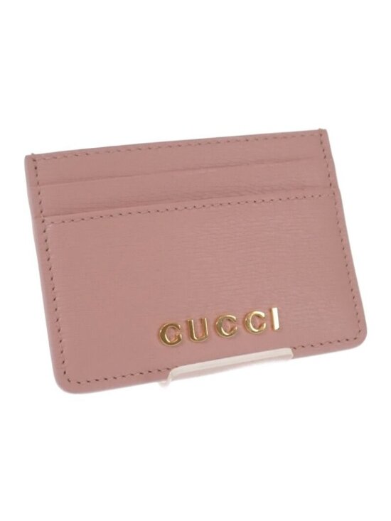 Gucci Script Pink Leather Card Holder | FOMO Rochester, NY Gucci Script Card Case Leather Light Pink